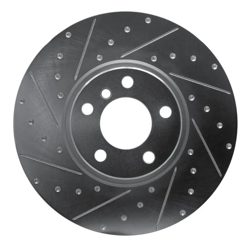 R1 16-18 Bmw X4 Right Front Drilled & Slotted Silver Brake Rotor 1