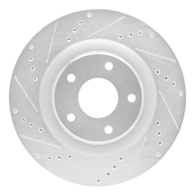 R1 05-13 Cadillac Xlr Front Left Drilled & Slotted Silver Brake Rotor 1