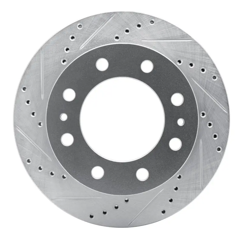 R1 94-99 Dodge Ram 2500 Front Left Drilled & Slotted Silver Brake Rotor 1