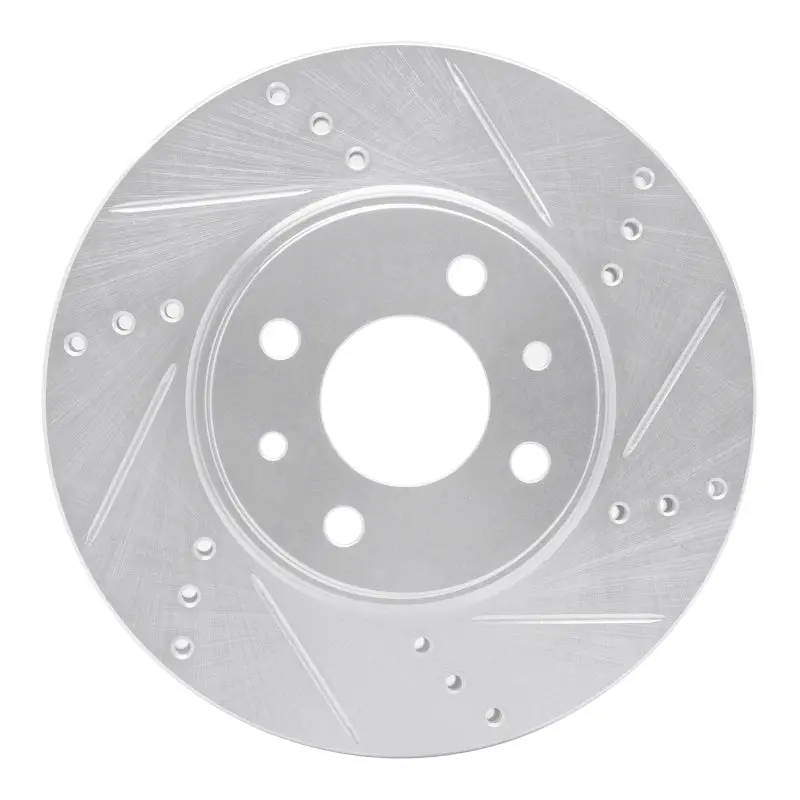 R1 09-19 Dodge Vision (Mexico) Front Right Drilled & Slotted Silver Brake Rotor 1
