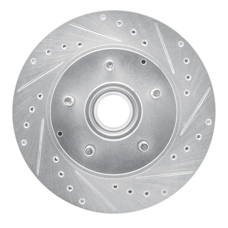 R1 93-95 Chevrolet G10 Front Right Drilled & Slotted Silver Brake Rotor 1
