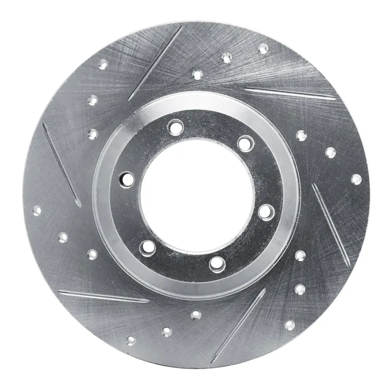 R1 78-83 Chevrolet Luv Front Left Drilled & Slotted Silver Brake Rotor 1