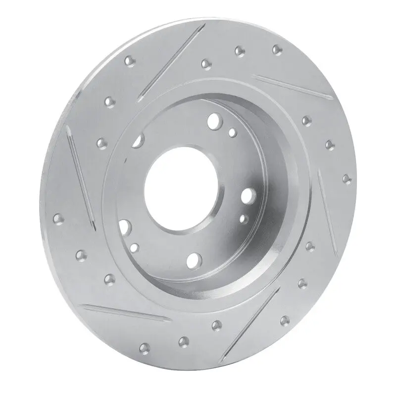R1 03-08 Acura Tsx Rear Right Drilled & Slotted Silver Brake Rotor 2
