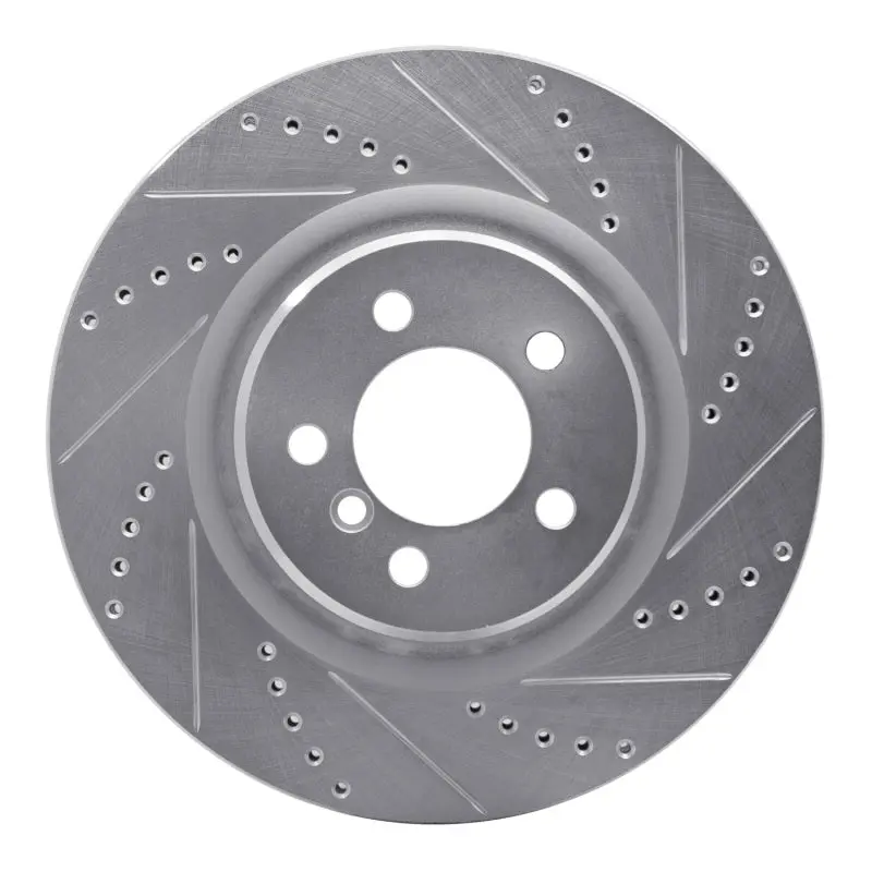 R1 06-12 Land Rover Range Rover Front Right Drilled & Slotted Silver Brake Rotor 1