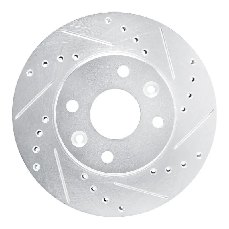 R1 94-00 Kia Spectra Front Right Drilled & Slotted Silver Brake Rotor 1