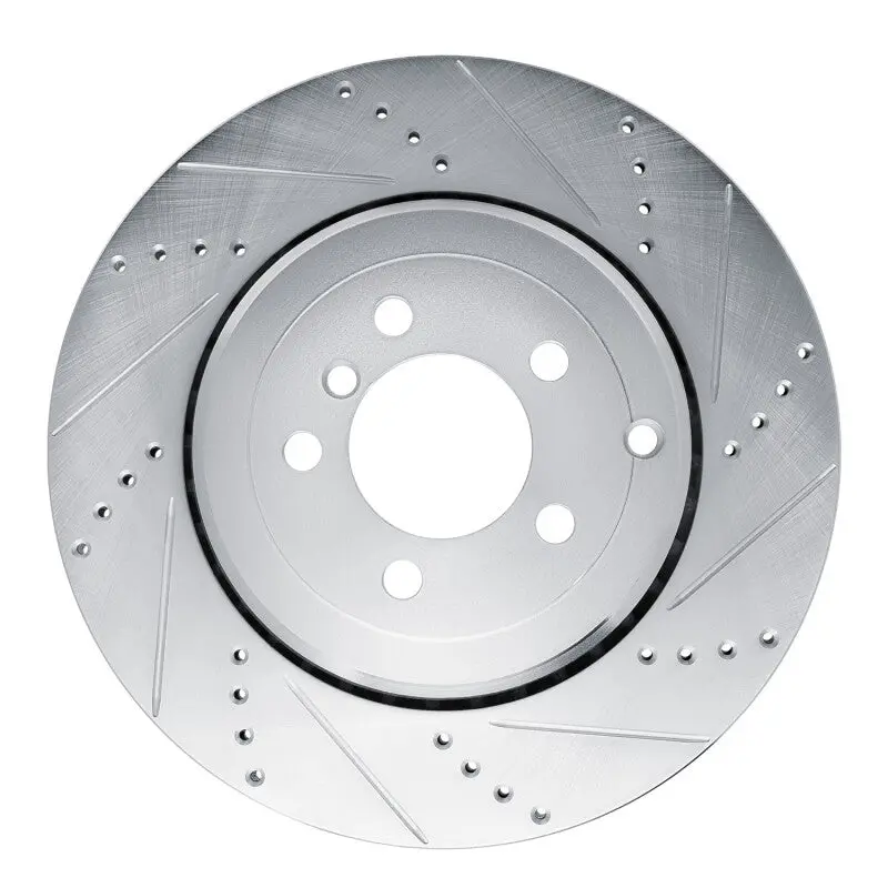 R1 10-12 Land Rover Range Rover Rear Right Drilled & Slotted Silver Brake Rotor 1
