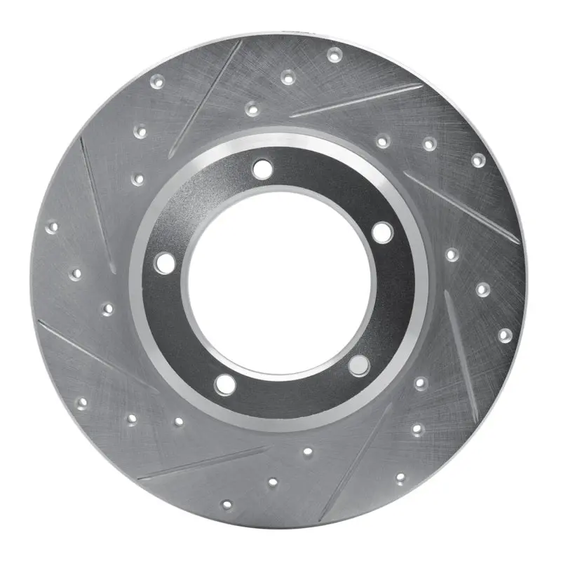 R1 74-99 Land Rover Discovery Front Left Drilled & Slotted Silver Brake Rotor 1