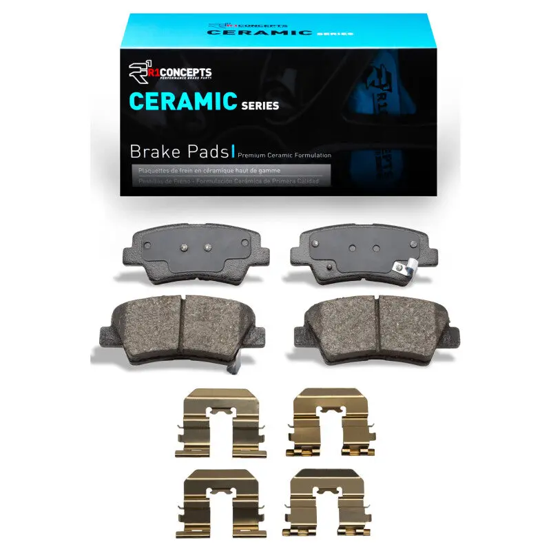 R1 2007-2013 Hyundai Sonata Rear R1 Ceramic Pads & Hardware Kit 1