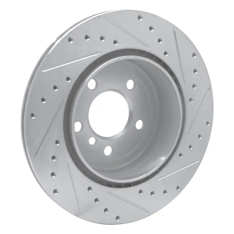 R1 11-16 Bmw 528I Xdrive Rear Left Drilled & Slotted Silver Brake Rotor 2