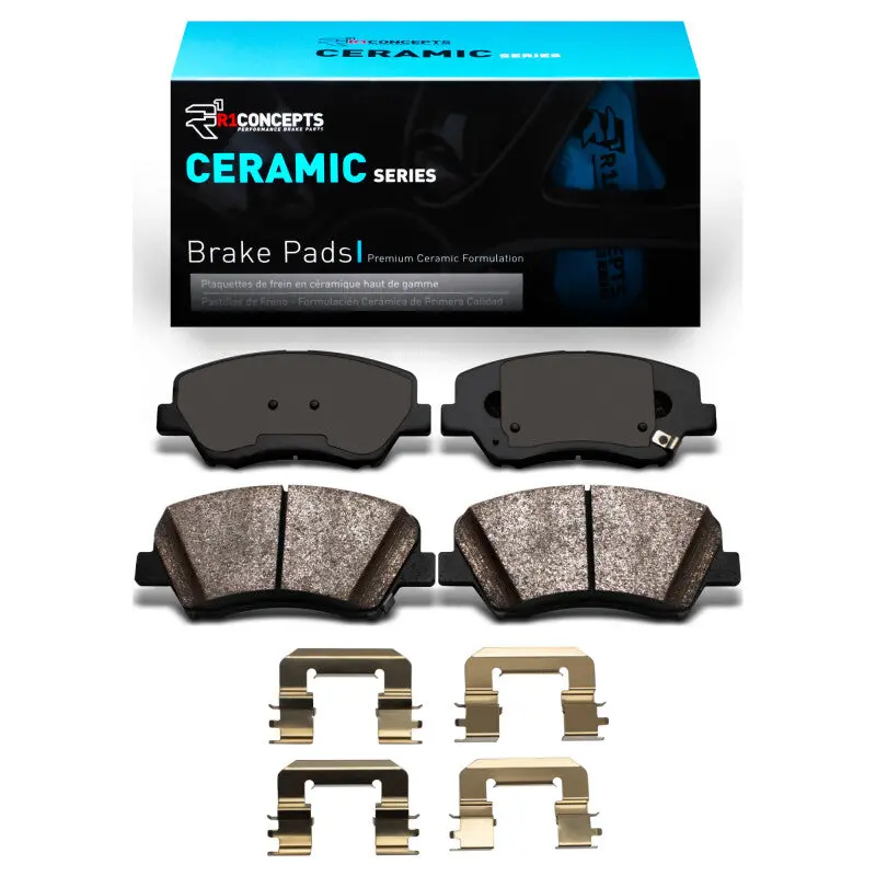 R1 12-16 Hyundai Elantra Gt Front Ceramic Brake Pads & Hardware Kit 1