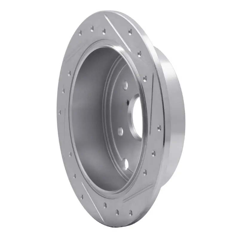 R1 15-21 Subaru Wrx Rear Left Drilled & Slotted Silver Brake Rotor 2