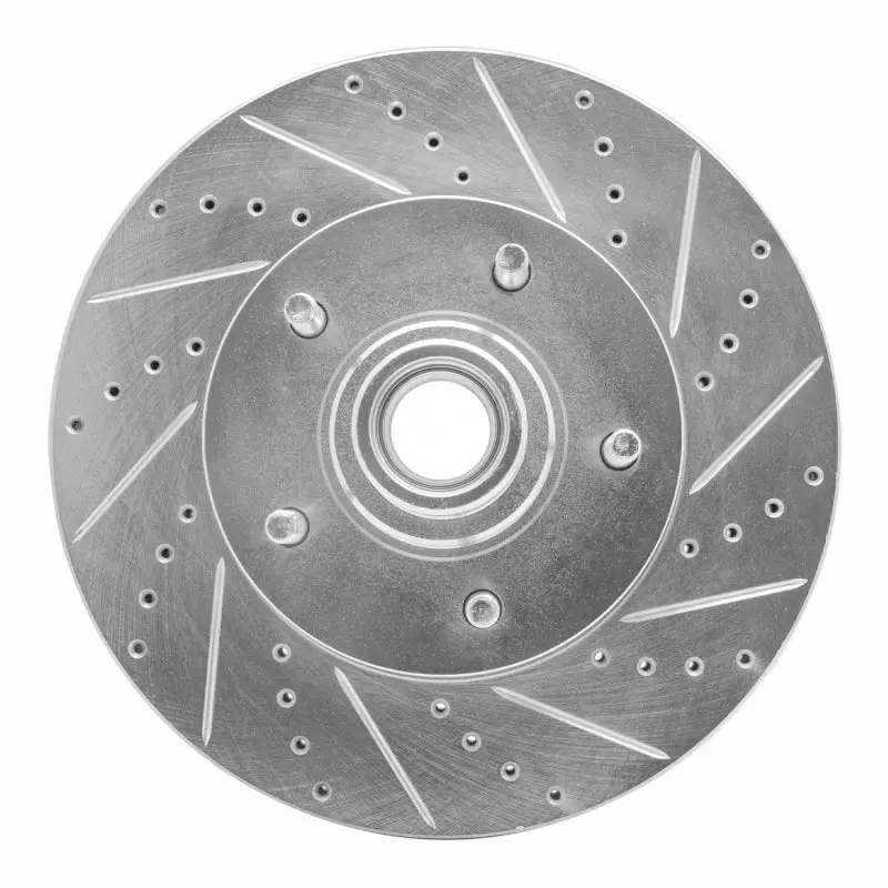 R1 04-06 Ford E-150 Club Wagon Front Right Drilled & Slotted Silver Brake Rotor 1