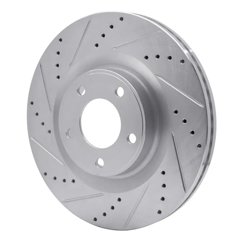 R1 07-15 Ford Edge Front Left Drilled & Slotted Silver Brake Rotor 2
