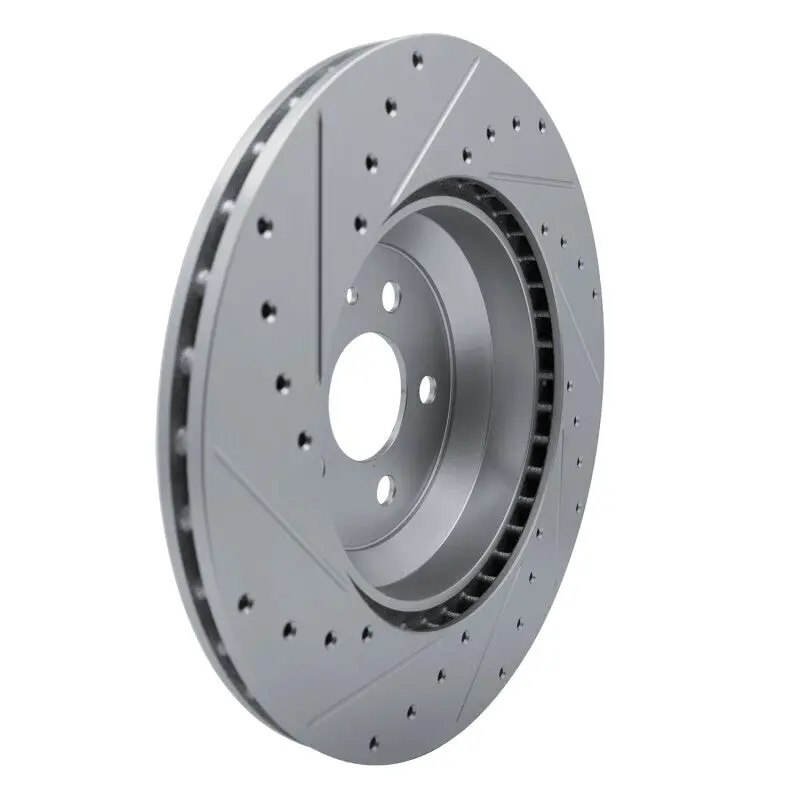 R1 17-25 Tesla Model 3 Front Right Drilled & Slotted Silver Brake Rotor 2