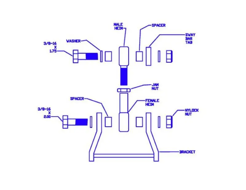 Progress Tech 01-05 Honda Civic Rear Sway Bar Adapter Kit 1