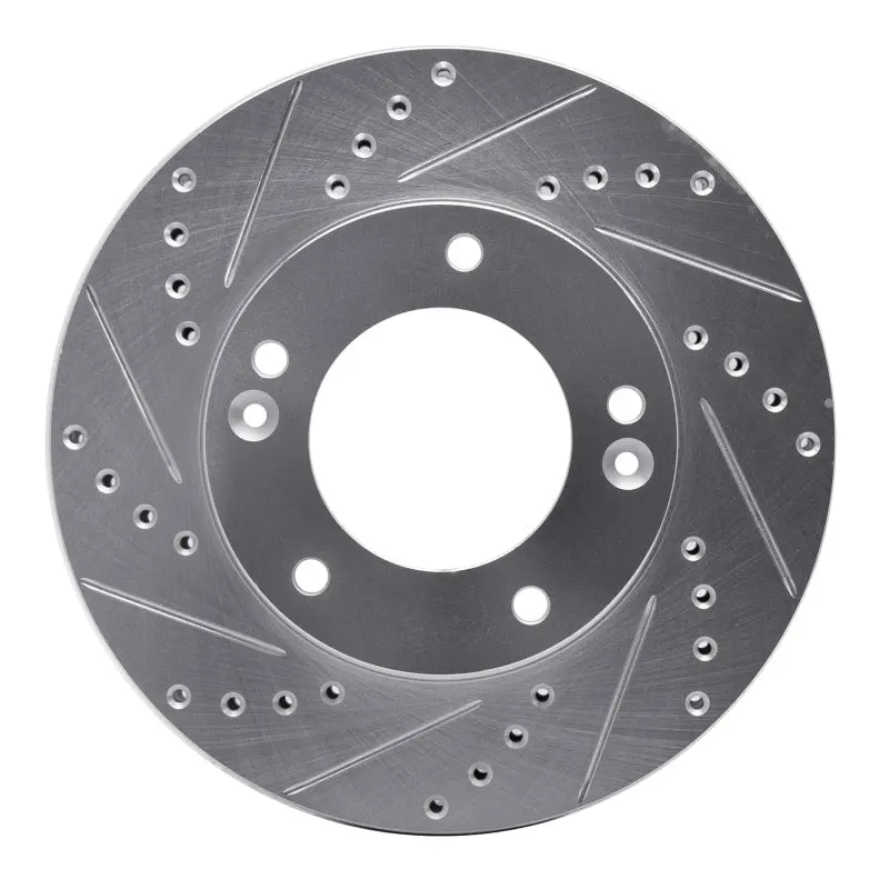 R1 03-06 Kia Sorento Front Left Drilled & Slotted Silver Brake Rotor 1