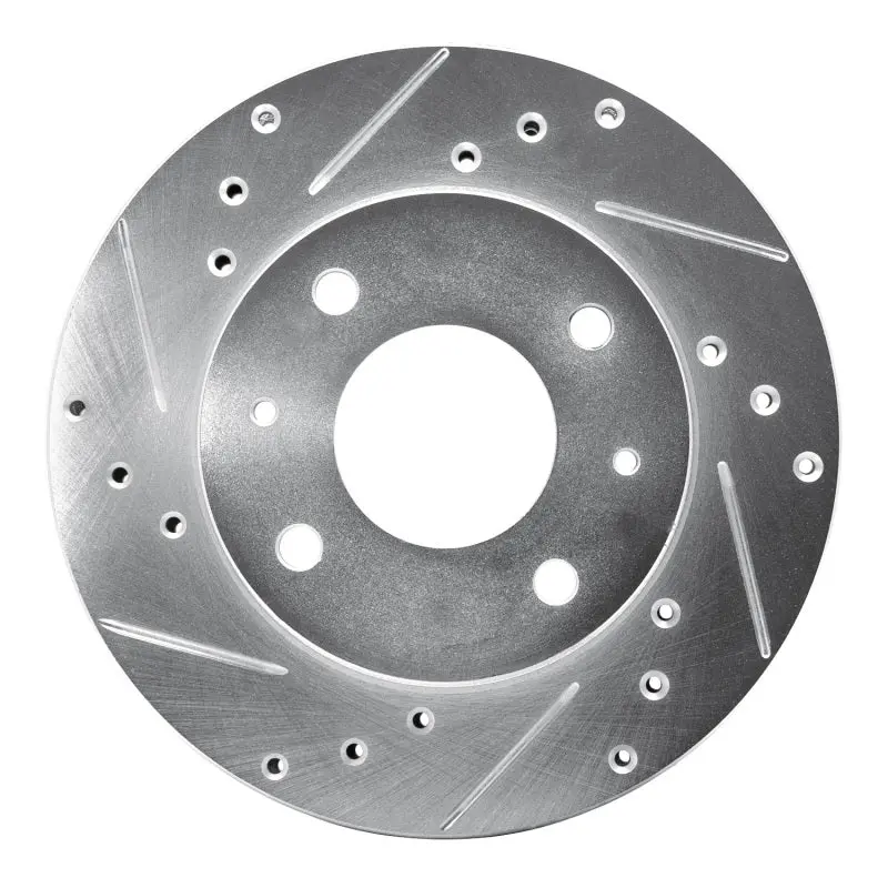 R1 89-98 Hyundai Sonata Front Left Drilled & Slotted Silver Brake Rotor 1