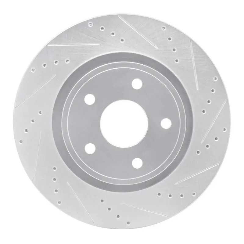 R1 04-06 Dodge Ram 1500 Pickup Front Right Drilled & Slotted Silver Brake Rotor 1