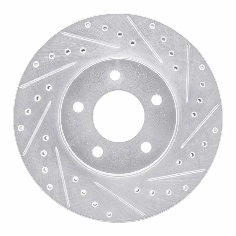 R1 01-07 Buick Rendezvous Front Right Drilled & Slotted Silver Brake Rotor 1