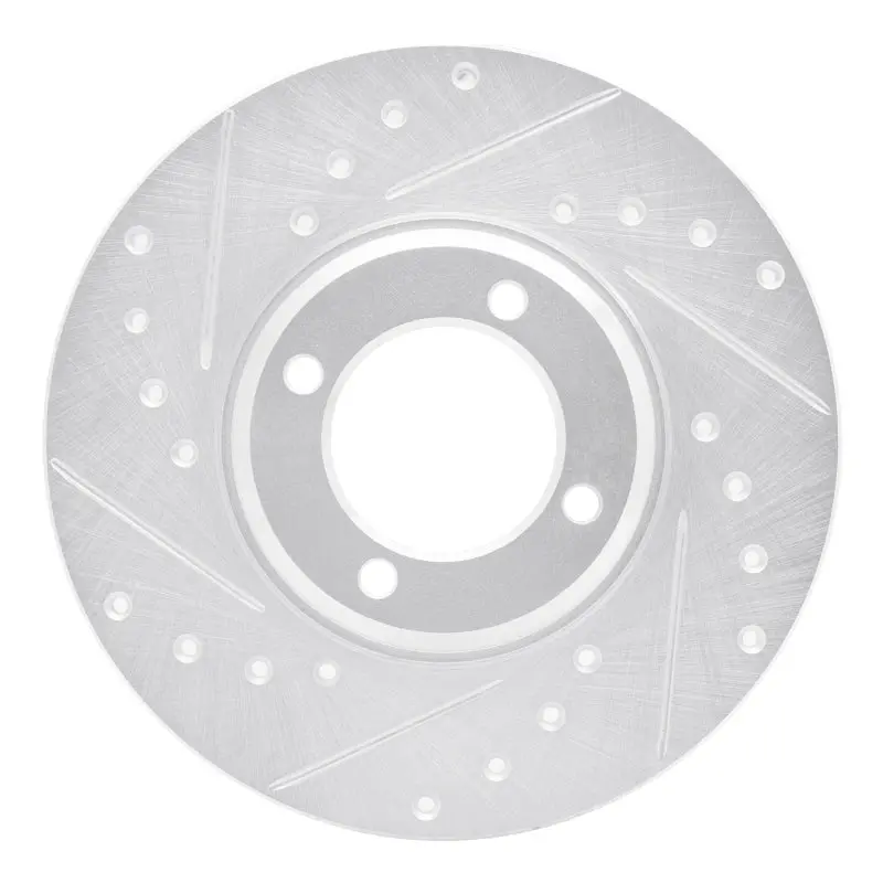 R1 63-86 Ford Cortina Front Left Drilled & Slotted Silver Brake Rotor 1