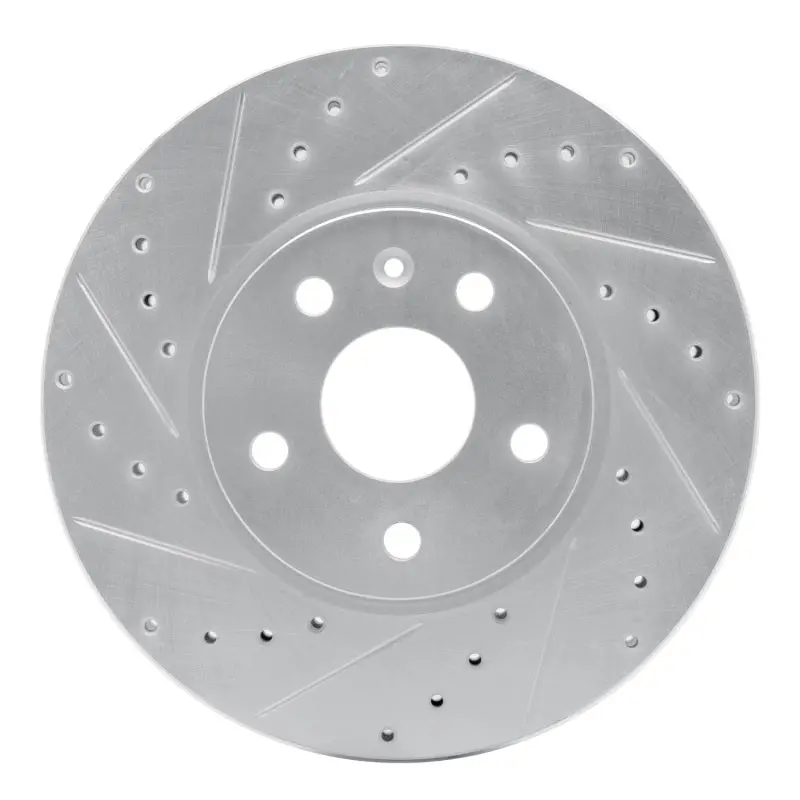 R1 10-25 Buick Allure Front Left Drilled & Slotted Silver Brake Rotor 1