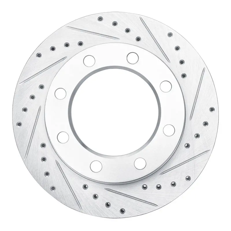 R1 76-79 Ford F-250 4Wd (Excl Super Duty) Front Right Drilled & Slotted Silver Brake Rotor 1