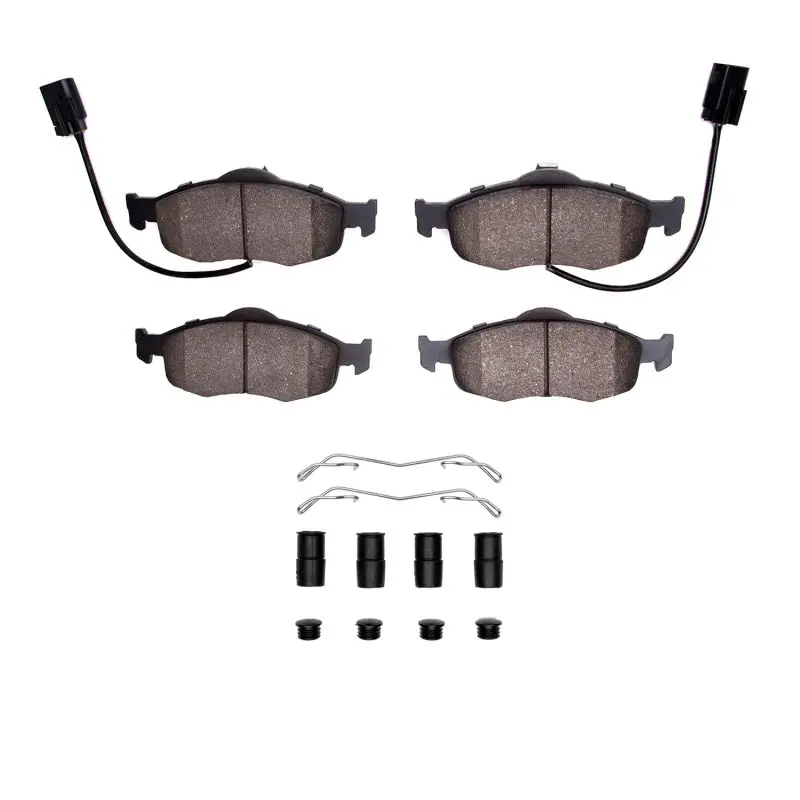 R1 98-04 Ford Contour Front Semi Met Pads & Hardware Kit 1