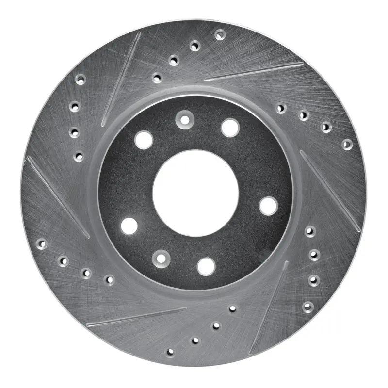 R1 02-05 Land Rover Freelander Front Left Drilled & Slotted Silver Brake Rotor 1