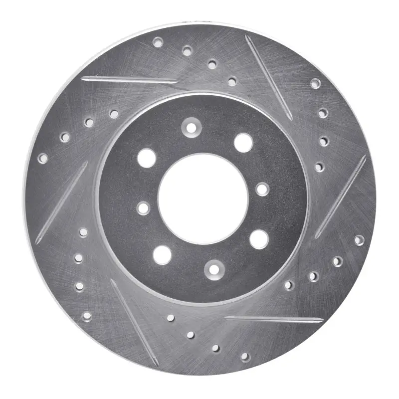 R1 88-92 Daihatsu Charade Front Right Drilled & Slotted Silver Brake Rotor 1