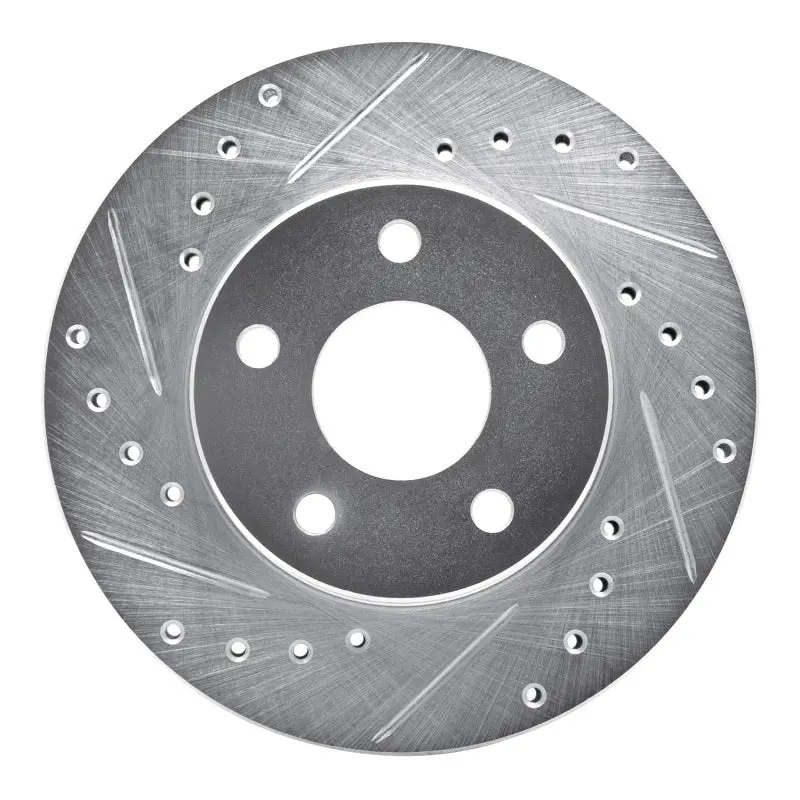R1 85-91 Buick Skyhawk Front Left Drilled & Slotted Silver Brake Rotor 1