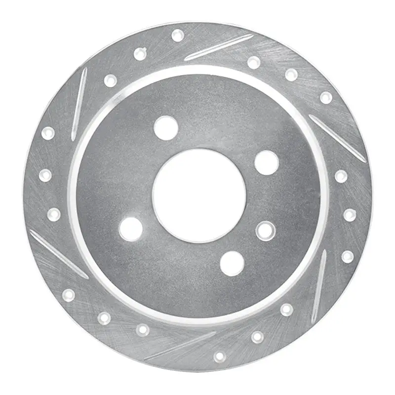 R1 88-90 Bmw 325Ix Rear Left Drilled & Slotted Silver Brake Rotor 1