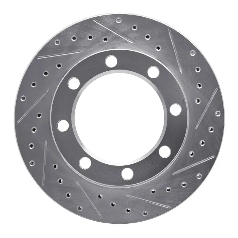 R1 71-91 Chevrolet P30 Van Front Right Drilled & Slotted Silver Brake Rotor 1