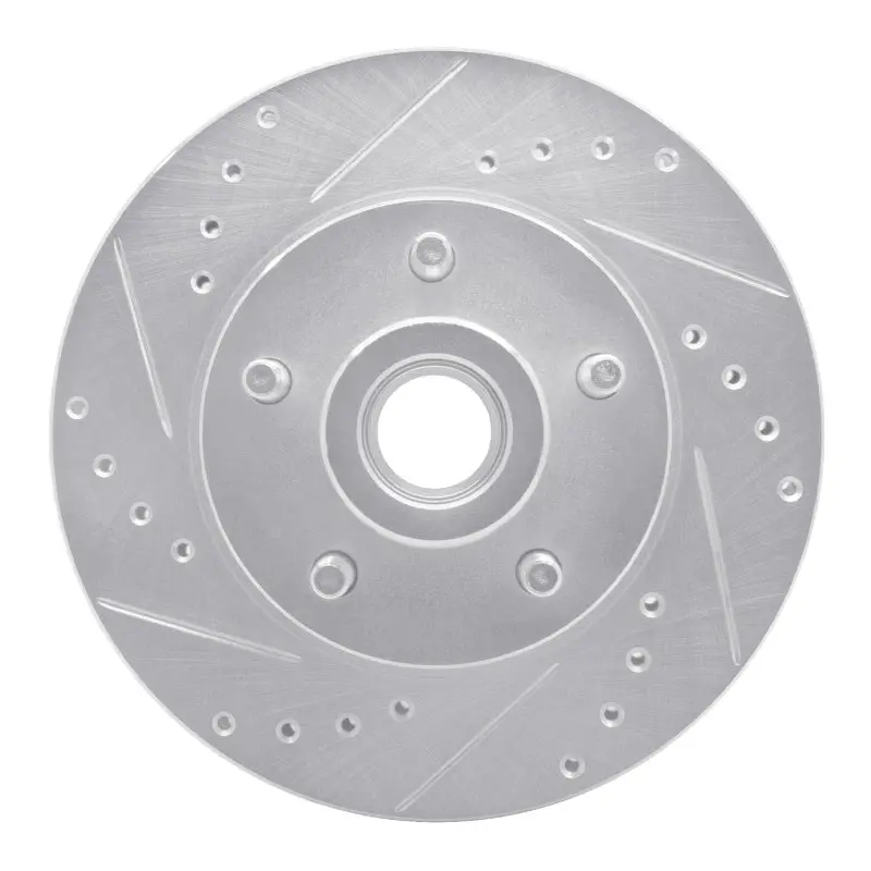 R1 70-72 Dodge Charger Front Left Drilled & Slotted Silver Brake Rotor 1
