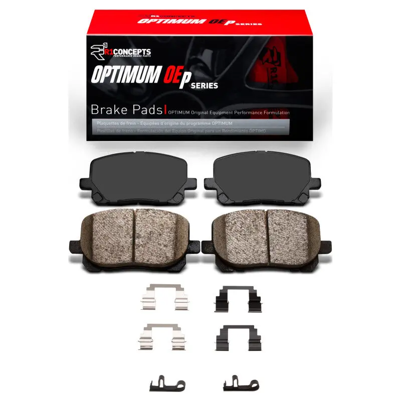 R1 03-08 Pontiac Vibe Front Optimum Oe Brake Pads & Hardware Kit 1