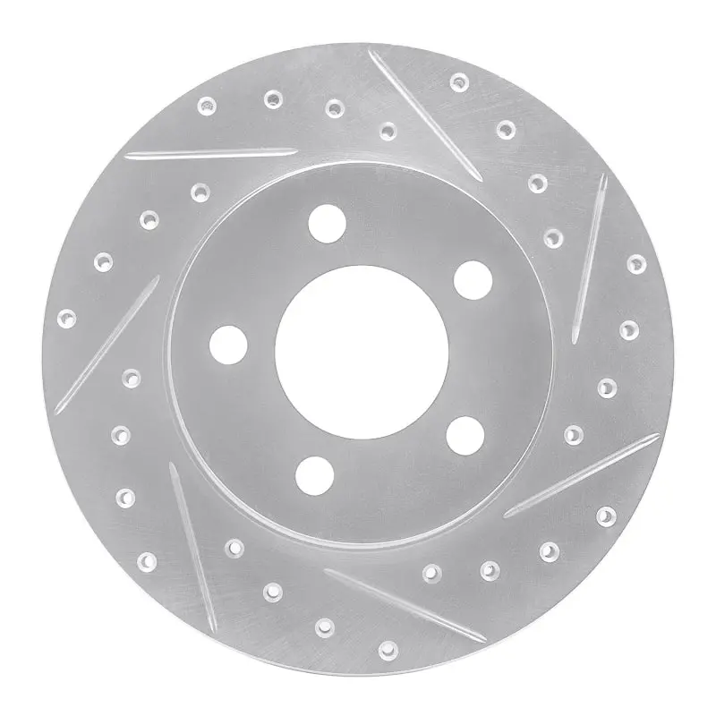 R1 93-97 Chrysler Concorde Front Right Drilled & Slotted Silver Brake Rotor 1