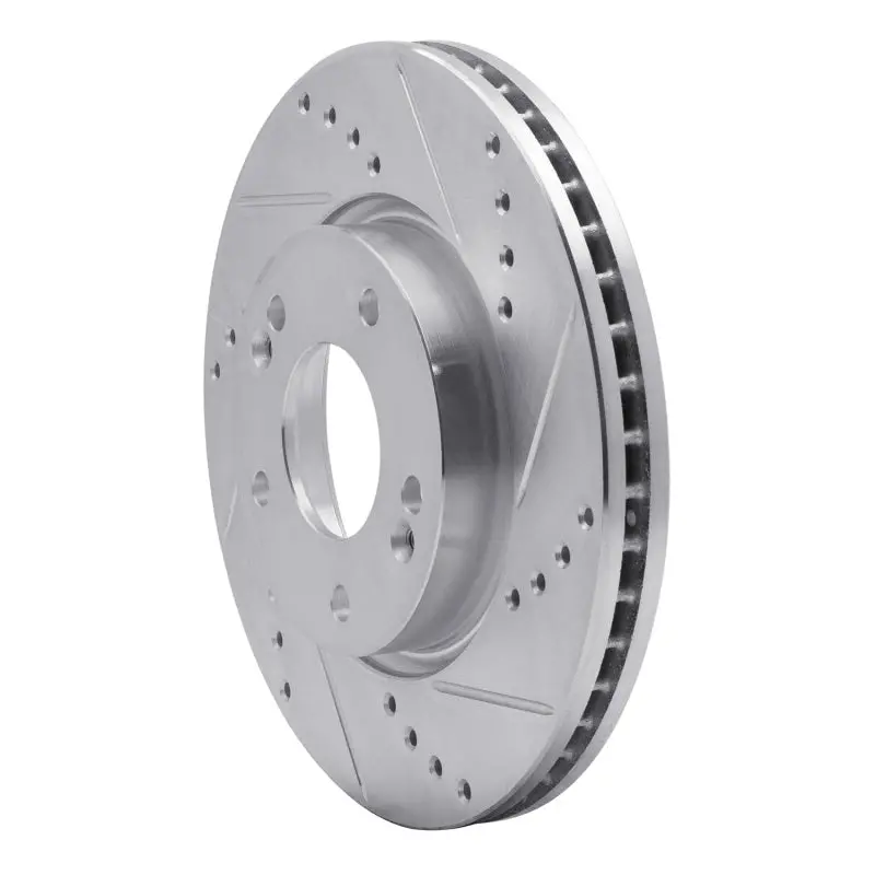R1 03-13 Hyundai Sonata Front Right Drilled & Slotted Silver Brake Rotor 2