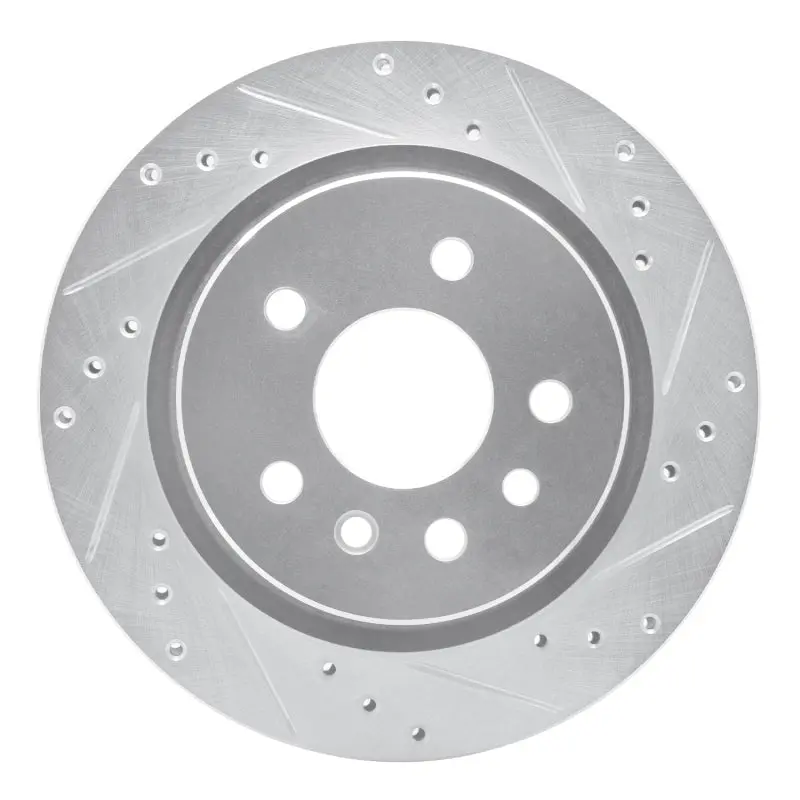 R1 01-01 Cadillac Catera Rear Right Drilled & Slotted Silver Brake Rotor 1
