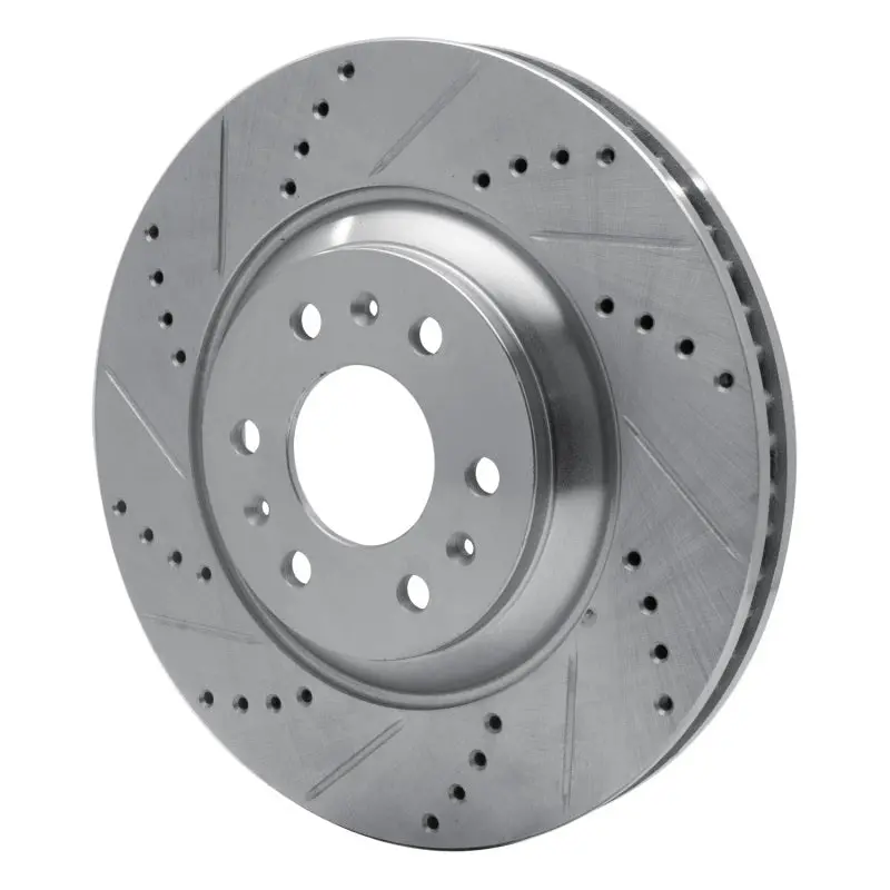 R1 04-09 Cadillac Srx Front Left Drilled & Slotted Silver Brake Rotor 2