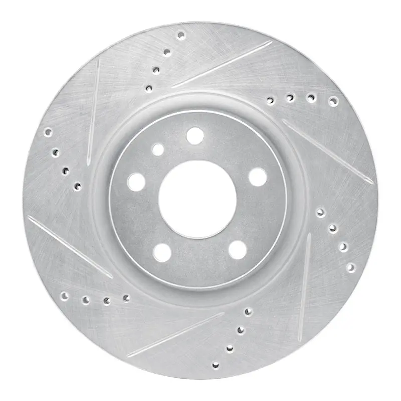 R1 91-20 Alfa Romeo 164 Front Left Drilled & Slotted Silver Brake Rotor 1