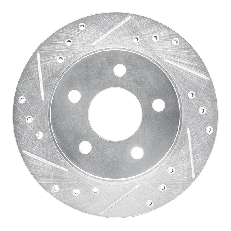 R1 93-98 Ford Thunderbird Rear Left Drilled & Slotted Silver Brake Rotor 1