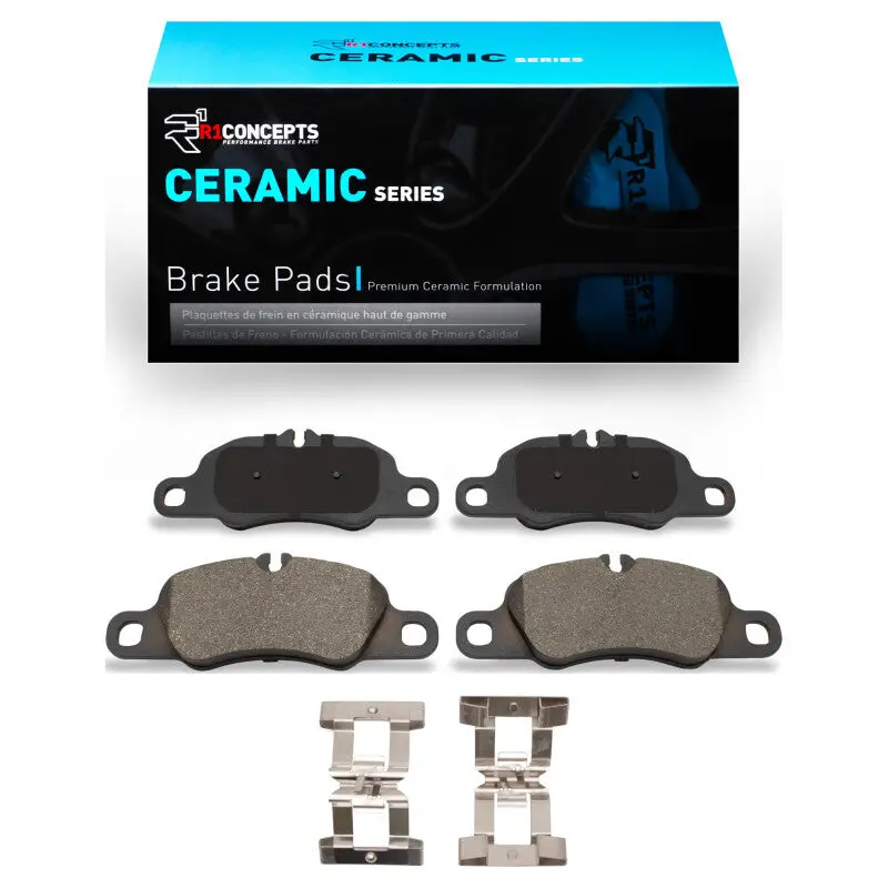 R1 09-23 Porsche Cayman Front Ceramic Pads & Hardware Kit 1