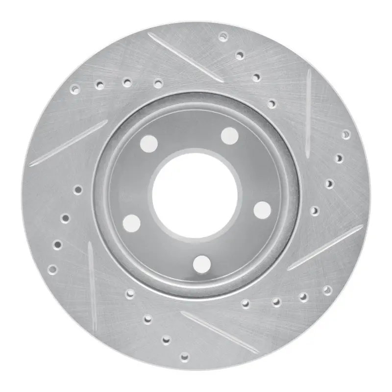 R1 75-80 Ford Granada Left Rear Drilled & Slotted Silver Brake Rotor 2
