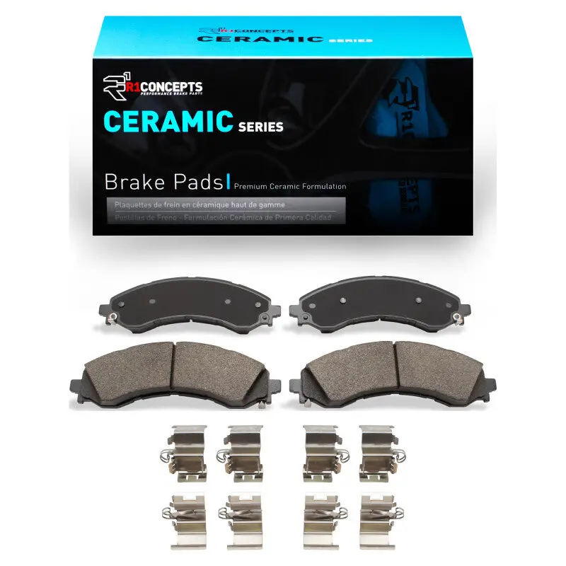 R1 21-25 Chevrolet Express 4500 Front Ceramic Pads & Hardware Kit 1