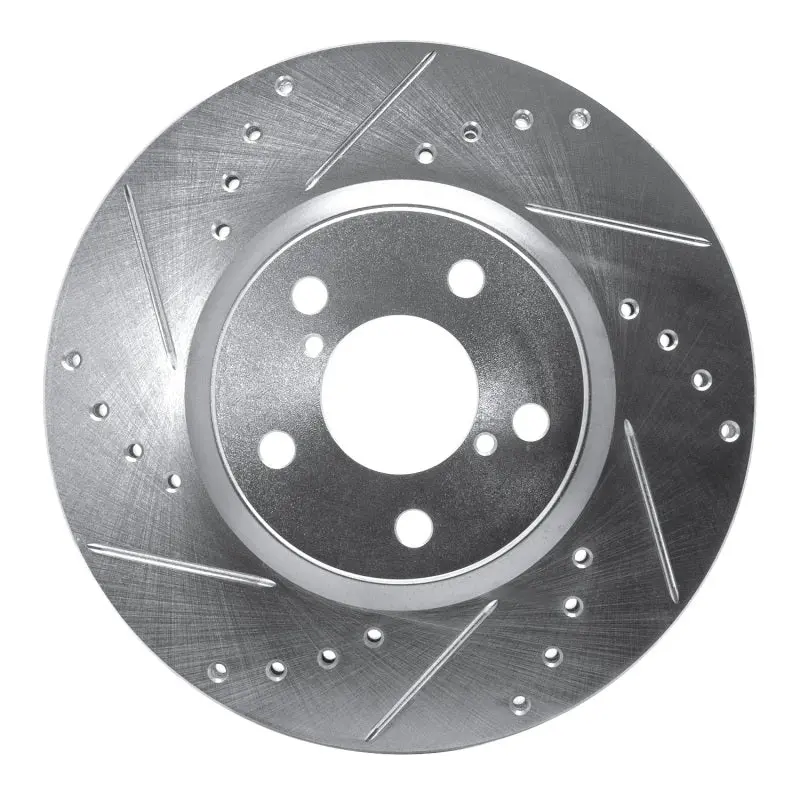 R1 17-23 Subaru Impreza Front Left Drilled & Slotted Silver Brake Rotor 1