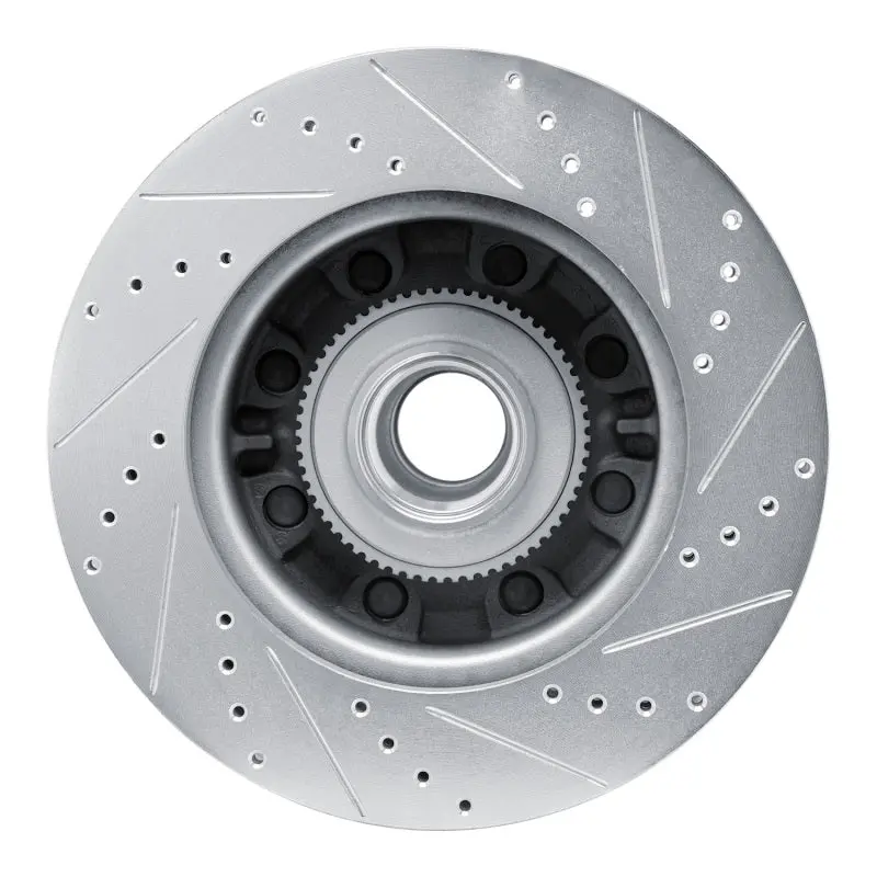 R1 08-25 Ford E-150 Front Left Drilled & Slotted Silver Brake Rotor 2