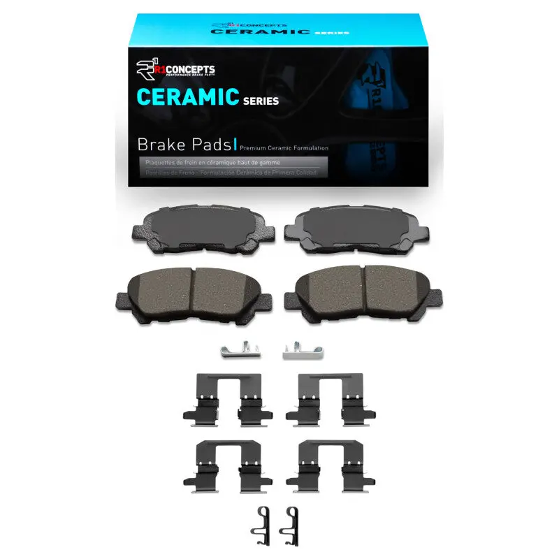 R1 08-13 Toyota Highlander Rear Ceramic Pads & Hardware Kit 1
