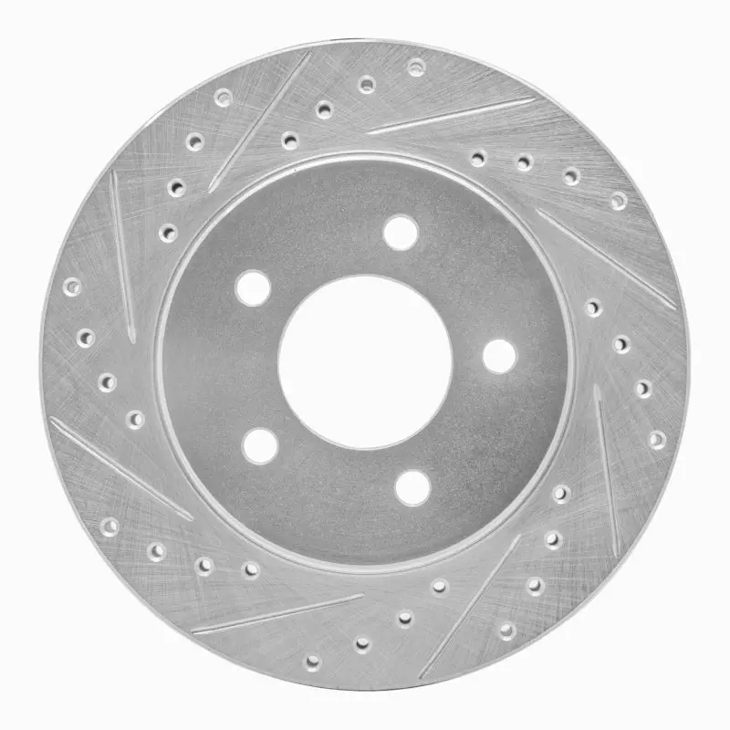 R1 91-02 Chrysler Grand Voyager Front Left Drilled & Slotted Silver Brake Rotor 1