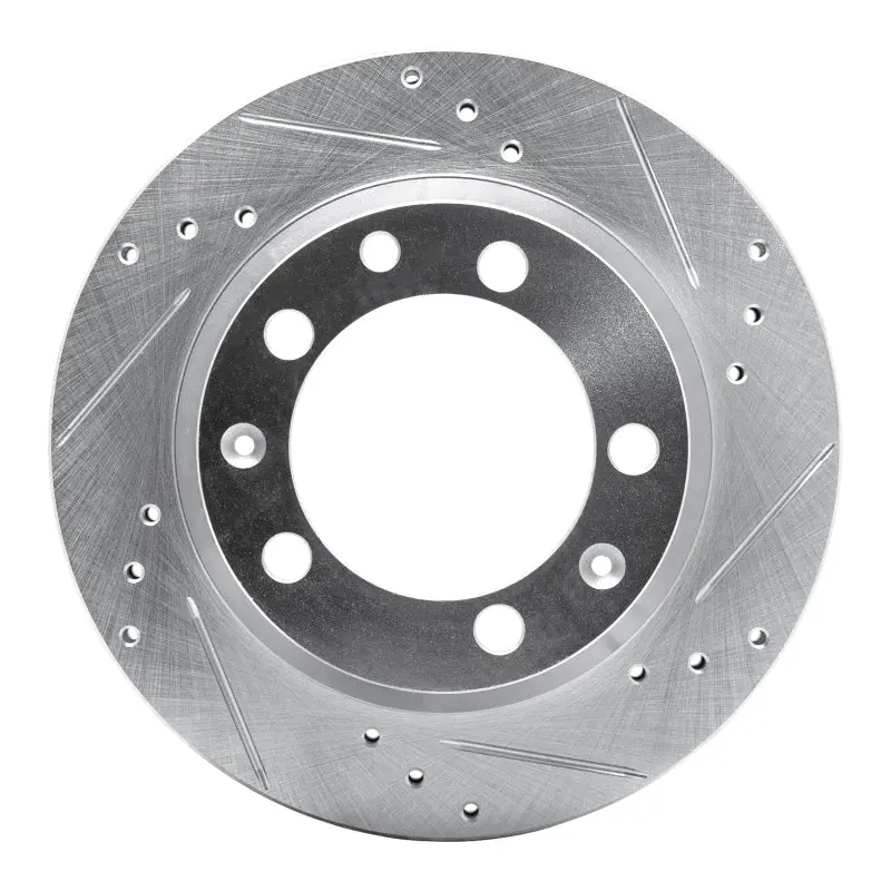 R1 77-88 Porsche 924 Rear Right Drilled & Slotted Silver Brake Rotor 1