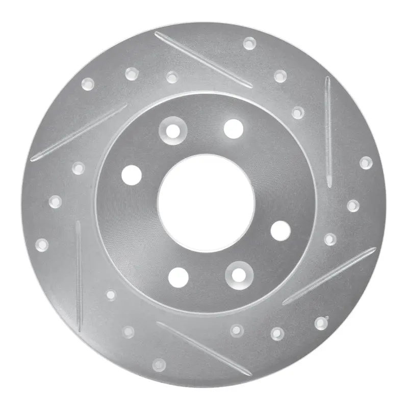 R1 81-83 Renault Fuego Front Right Drilled & Slotted Silver Brake Rotor 1
