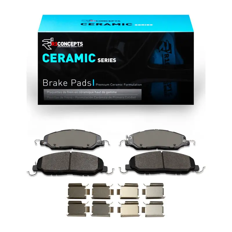 R1 05-14 Ford Mustang Front Ceramic Brake Pads & Hardware Kit 1